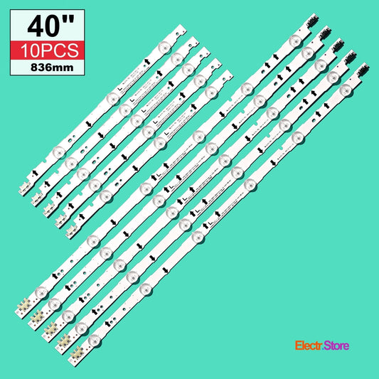 LED Backlight Strip Kits, 2014SVS_UHD_40_3228, BN96-30449A, BN96-30450A, D4GE-400DCA-R2, D4GE-400DCB-R2 (10 pcs/kit), for TV 40" SAMSUNG: UE40H5090, UE40H5100, LH40DBEPLGC, LH40DMEPLGC 2014SVS_UHD_40 40" D4GE-400DCA-R2 D4GE-400DCB-R2 LED Backlights Samsung Electr.Store