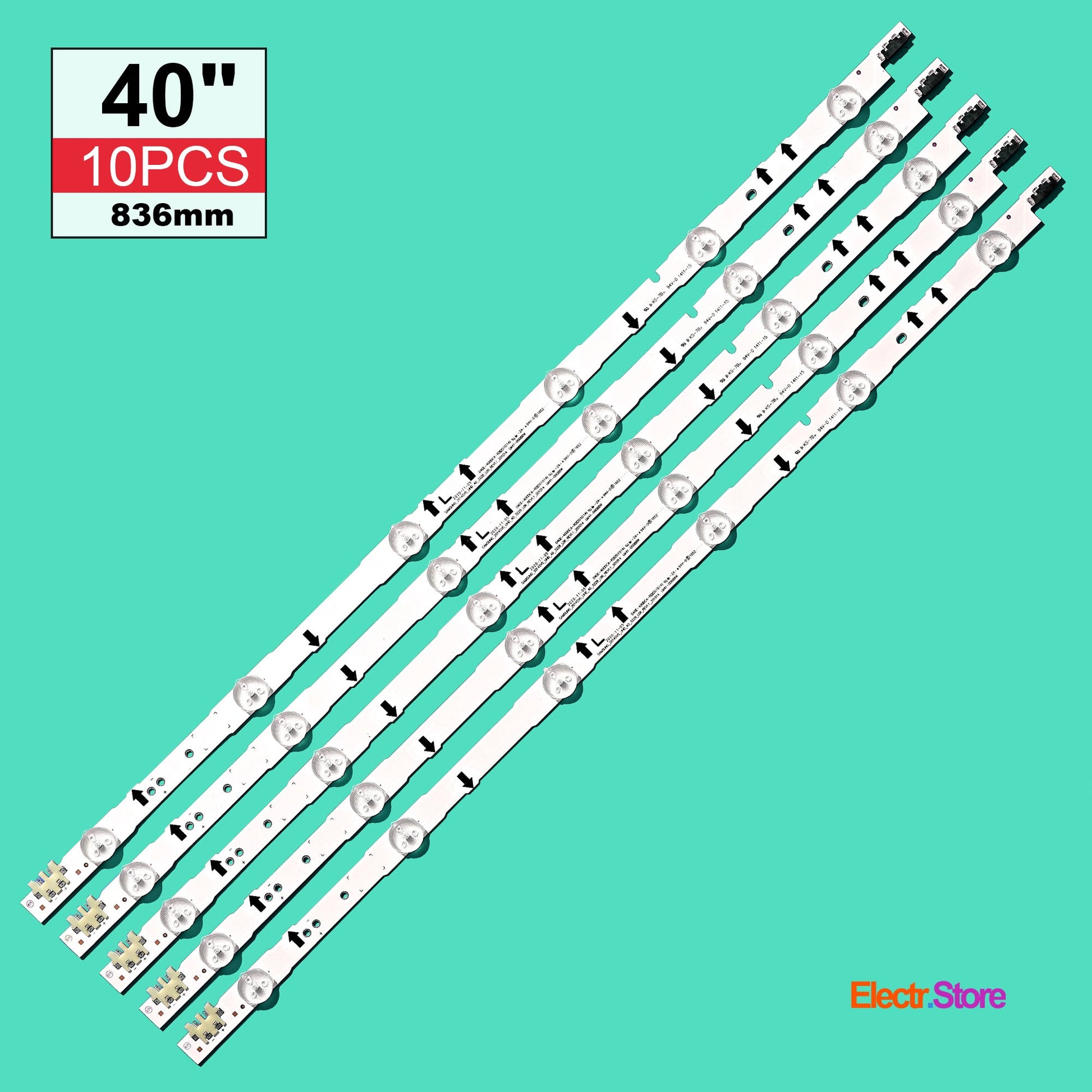 LED Backlight Strip Kits, 2014SVS_UHD_40_3228, BN96-30449A, BN96-30450A, D4GE-400DCA-R2, D4GE-400DCB-R2 (10 pcs/kit), for TV 40" PANEL: CY-GH040HGLV2H, CY-GH040HGLV3H, CY-JGJ040BGLV9H, CY-GH040CSLV1H 2014SVS_UHD_40 40" D4GE-400DCA-R2 D4GE-400DCB-R2 LED Backlights Samsung Electr.Store
