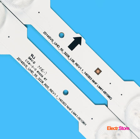 LED Backlight Strip Kits, Samsung_2014SVS_UHD_55_3228, LM41-00106G, LM41-00106H (14 pcs/kit), for TV 55" SAMSUNG: UA55HU5903J, UE55HU6900 2014SVS_UHD_55 55" LED Backlights LM41-00106G LM41-00106H Samsung Electr.Store