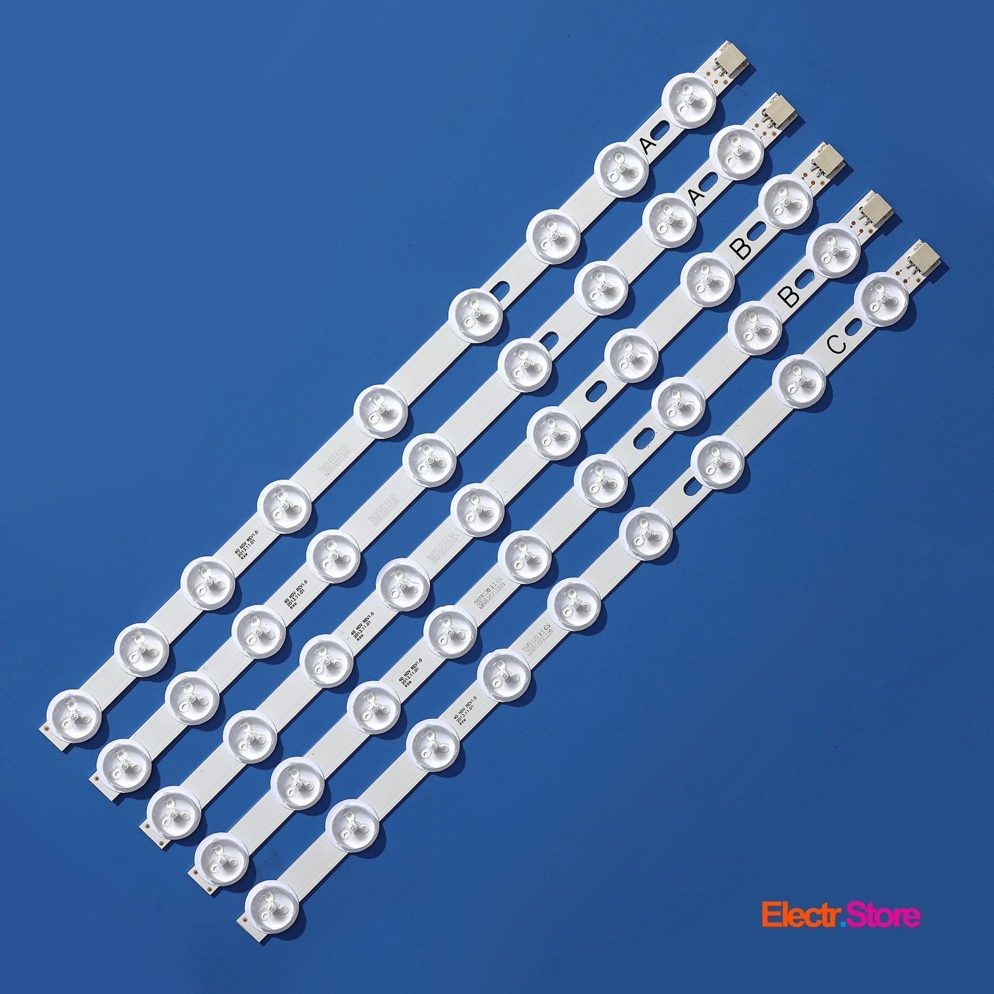 LED Backlight Strip Kits, 40" NDV REV1.0 A/B/C (5 pcs/kit), for TV 39", 40" JVC: LT-40TW51J 39"40" 40" NDV Funai Hyundai JVC LED Backlights ORION PHILIPS Sharp Telefunken Toshiba Electr.Store