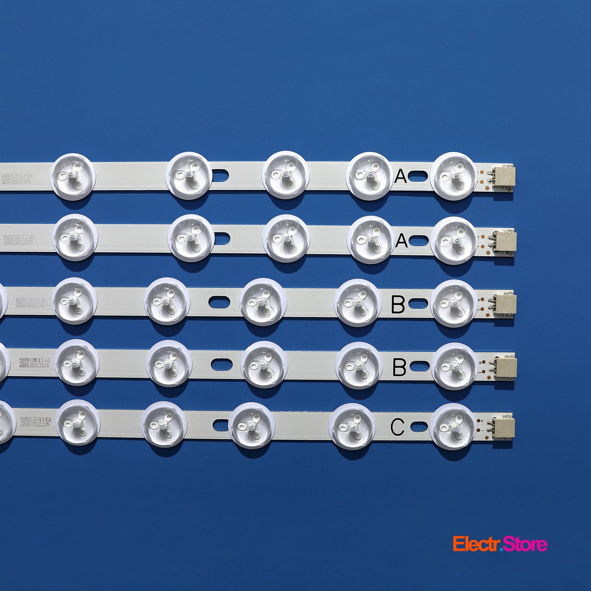 LED Backlight Strip Kits, 40" NDV REV1.0 A/B/C (5 pcs/kit), for TV 39", 40" PANEL: VES390UNDC-01, VES400UNDS-02, VES400UNDS-03, VES400UNDS-2D-R06 39"40" 40" NDV Funai Hyundai JVC LED Backlights ORION PHILIPS Sharp Telefunken Toshiba Electr.Store