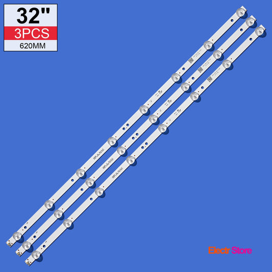 LED Backlight Strip Kits, 4708-K320WD-A4213K01, K320WD A4 (3 pcs/kit), for TV 32" Philips: 32PFL3045/T3, 32PHT4001 32" 4708-K320WD-A4213K01 K320WD A4 LED Backlights PHILIPS TCL Electr.Store