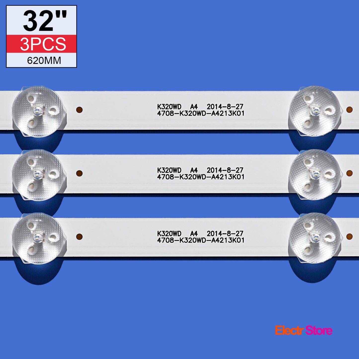LED Backlight Strip Kits, 4708-K320WD-A4213K01, K320WD A4 (3 pcs/kit), for TV 32" TCL: LE32D59 32" 4708-K320WD-A4213K01 K320WD A4 LED Backlights PHILIPS TCL Electr.Store