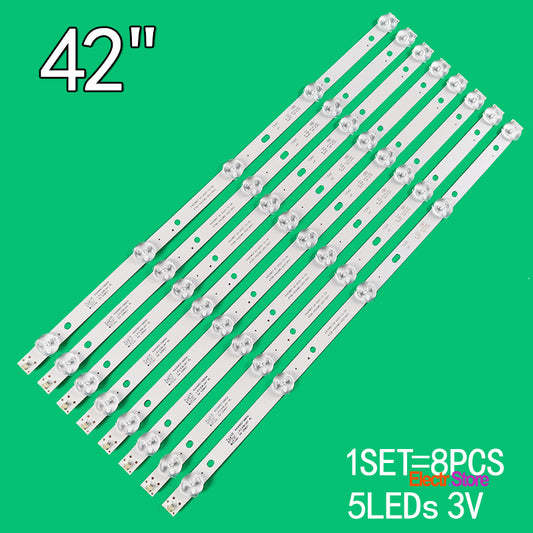 LED Backlight Strip Kits, 4708-K420WD-A3213K01, K420WD7 A3, K430WD8, K420WD9 (8 pcs/kit), for TV 42", 43" 42"43" 4708-K420WD-A3213K01 K420WD7 A3 LED Backlights Manta PANASONIC PHILIPS TCL Electr.Store