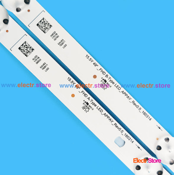 LED Backlight Strip Kits, LG Innotek 15.5Y 49"_FHD, 49LH51/LH57_FHD (8 pcs/kit), for TV 49" 49" 49"_FHD 49LH51 LED Backlights LG LH57 Electr.Store