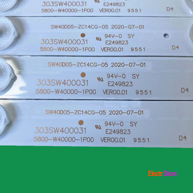 LED Backlight Strip Kits, 5800-W40000-1P00, SW40D05-ZC14CG-05, 303SW400031 (8 pcs/kit), for TV 40" SKYWORTH: 40E366W, 40E3000, 40E3500, 40E6000 303SW400031 40" 5800-W40000-1P00 LED Backlights Skyworth SW40D05-ZC14CG-05 Electr.Store