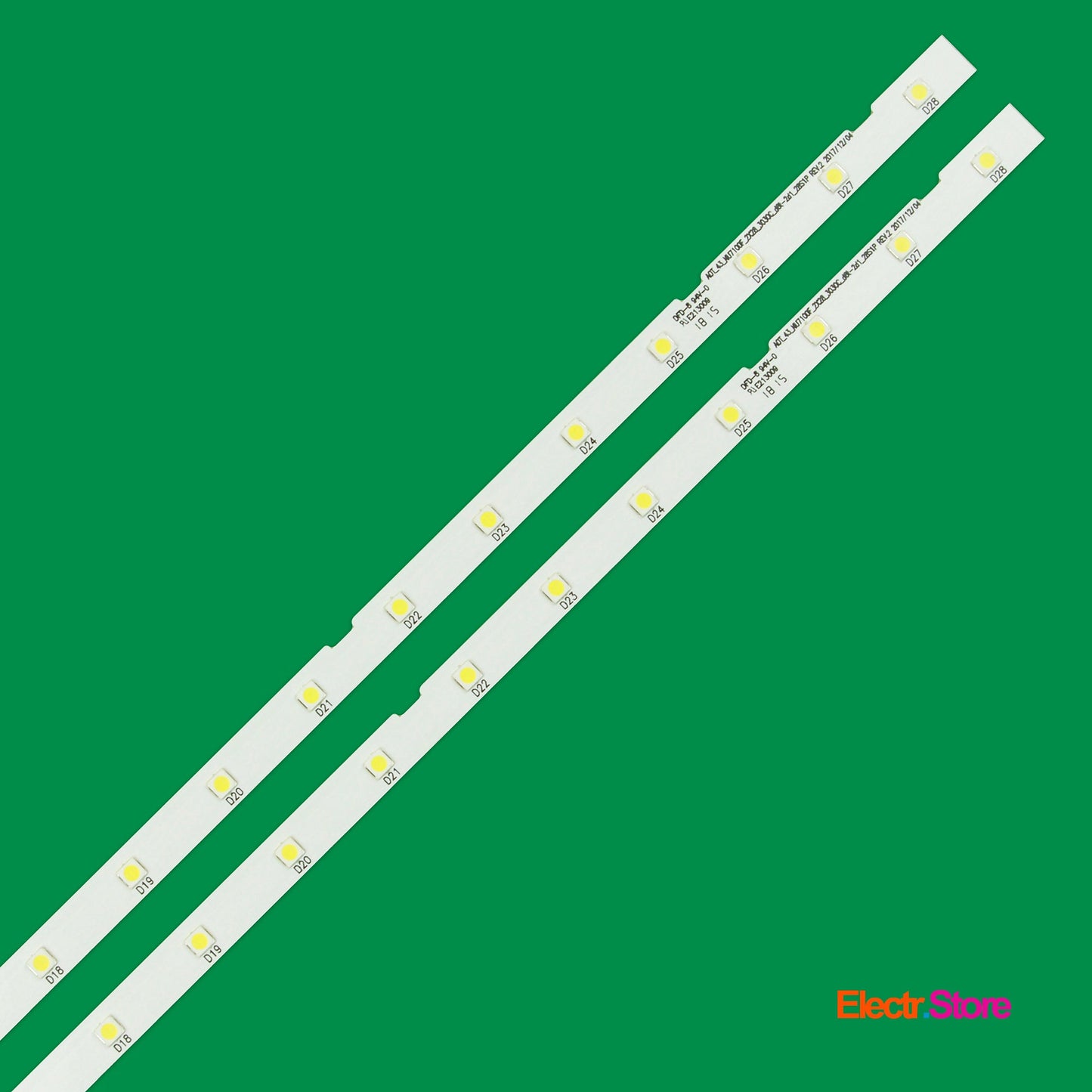 LED Backlight Strip Kits, AOT_43_NU7100F_2X28_3030C, BN96-45954A, V8N1-430SM0-R0, 2X28LED (2 pcs/kit), for TV 43" PANEL: CY-NN043HGAV1H, CY-NN043HGAV2H, CY-NN043HGAV3H, CY-NN043HGAV4H 43" AOT_43_NU7100F LED Backlights Samsung Electr.Store