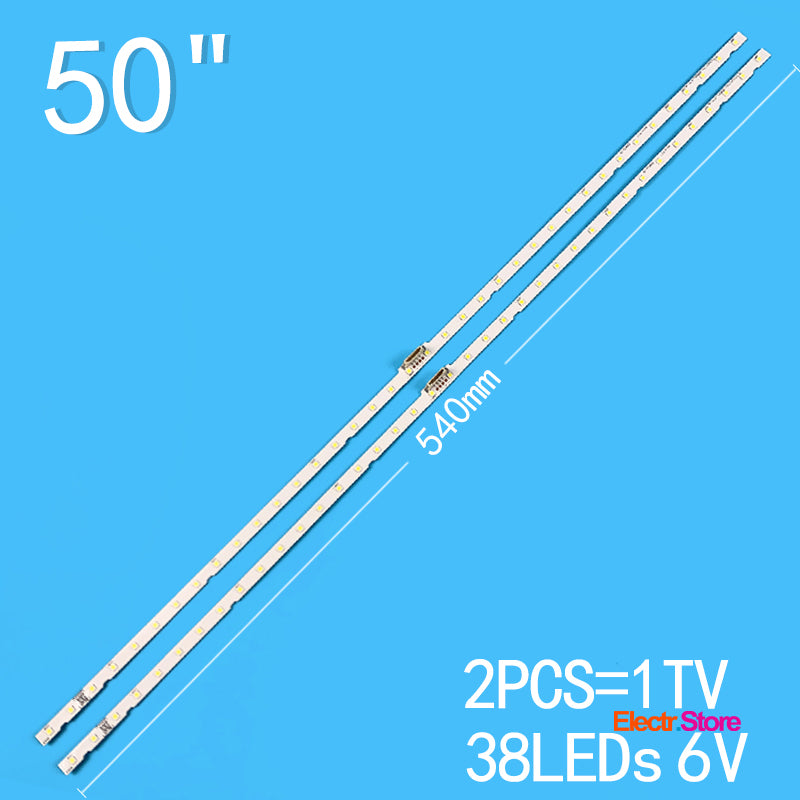 LED Backlight Strip Kits, AOT_50_NU7100F_2X38_3030C, JL.E500K2330-408BS-R7P-M-HF, BN96-45952A, BN96-45962A, V8N1-500SM0-R0, 2X38LED (2 pcs/kit), for TV 50" 50" JL.E500K2330-408BS-R7P-M-HF LED Backlights Samsung Electr.Store
