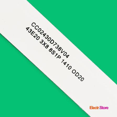 LED Backlight Strip Kits, CC02430D738V08, CC02430D738V04, 43E20_3X8_8S1P_1410_OD20 (3 pcs/kit), for TV 43" 43" 43E20_3X8_8S1P_1410_OD20 CC02430D738V04 Dexp Konka LED Backlights No Brand Skyline Electr.Store