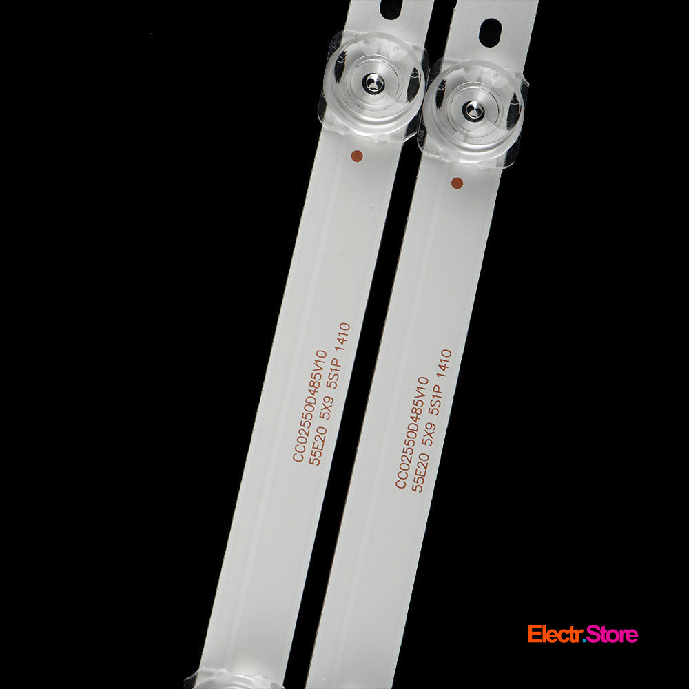 LED Backlight Strip Kits, CC02550D485V10, 55E20_5X9_5S1P_1410 (9 pcs/kit), for TV 55" Baird: TI5511DLEDDS, T550HVN05.1 55" Baird Konka LED Backlights Qantec Electr.Store
