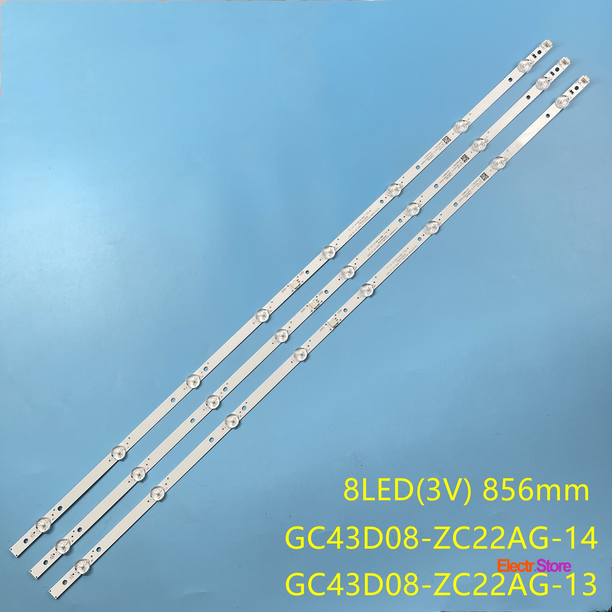 LED Backlight Strip Kits, GC43D08-ZC22AG-13/14/15/17/23, 303GC430041/43/44 (3 pcs/kit), for TV 43" Samsung: UE43J5202, UN43j5202, UE43J5272AU, UN43j5200AF 303GC430041 43" BOE GC43D08-ZC22AG-14 LED Backlights Samsung Electr.Store