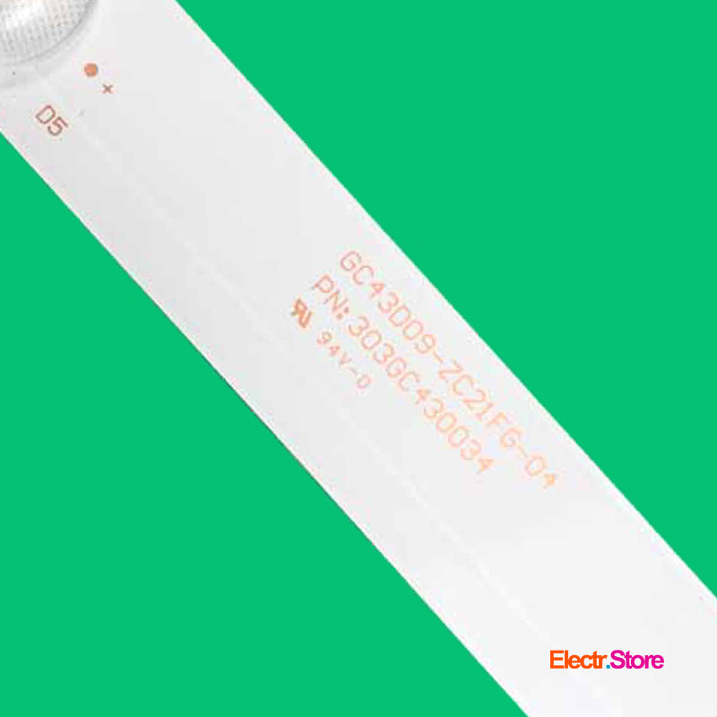 LED Backlight Strip Kits, DLED43GC4X9 005, GC43D09-ZC23FG-04 (4 pcs/kit), for TV 43" TCL: L43F1S, LE43E7900 43" GC43D09-ZC23FG-04 LED Backlights PHILIPS TCL Electr.Store