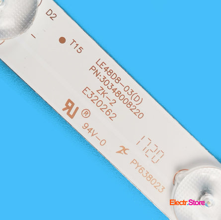 LED Backlight Strip Kits, LE48D8-03(D), 30348008220, LED48D08-ZC21AG-01 (10 pcs/kit), for TV 48" JVC: LT-48C570 30348008220 48" Haier Hitachi JVC Kruger&Matz LE48D8-03(D) LED Backlights Electr.Store