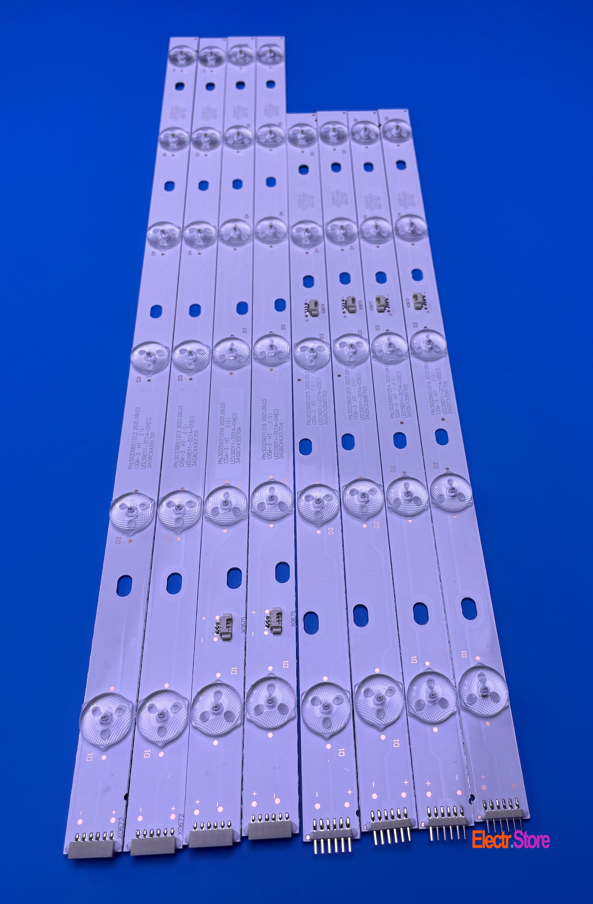 LED Backlight Strip Kits, LED39D11-ZC14-01/02/03/04, 30339011213/4/5/6 (8 pcs/Kit), for TV 39", 40" 30339011213 30339011214 30339011215 30339011216 39"40" Haier JVC LED Backlights LED39D11-ZC14-01(C) LED39D11-ZC14-02(C) LED39D11-ZC14-03(C) LED39D11-ZC14-04(C) Matrix Mystery pioneer Electr.Store