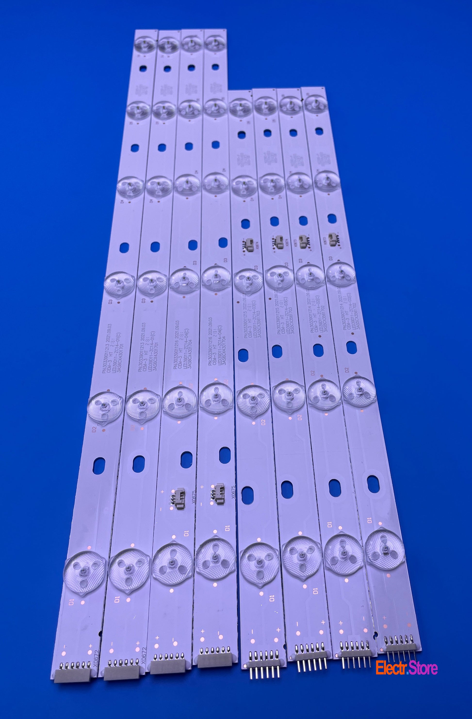 LED Backlight Strip Kits, LED39D11-ZC14-01/02/03/04, 30339011213/4/5/6 (8 pcs/Kit), for TV 39", 40" Panel: V390hj1-p02 30339011213 30339011214 30339011215 30339011216 39"40" Haier JVC LED Backlights LED39D11-ZC14-01(C) LED39D11-ZC14-02(C) LED39D11-ZC14-03(C) LED39D11-ZC14-04(C) Matrix Mystery pioneer Electr.Store