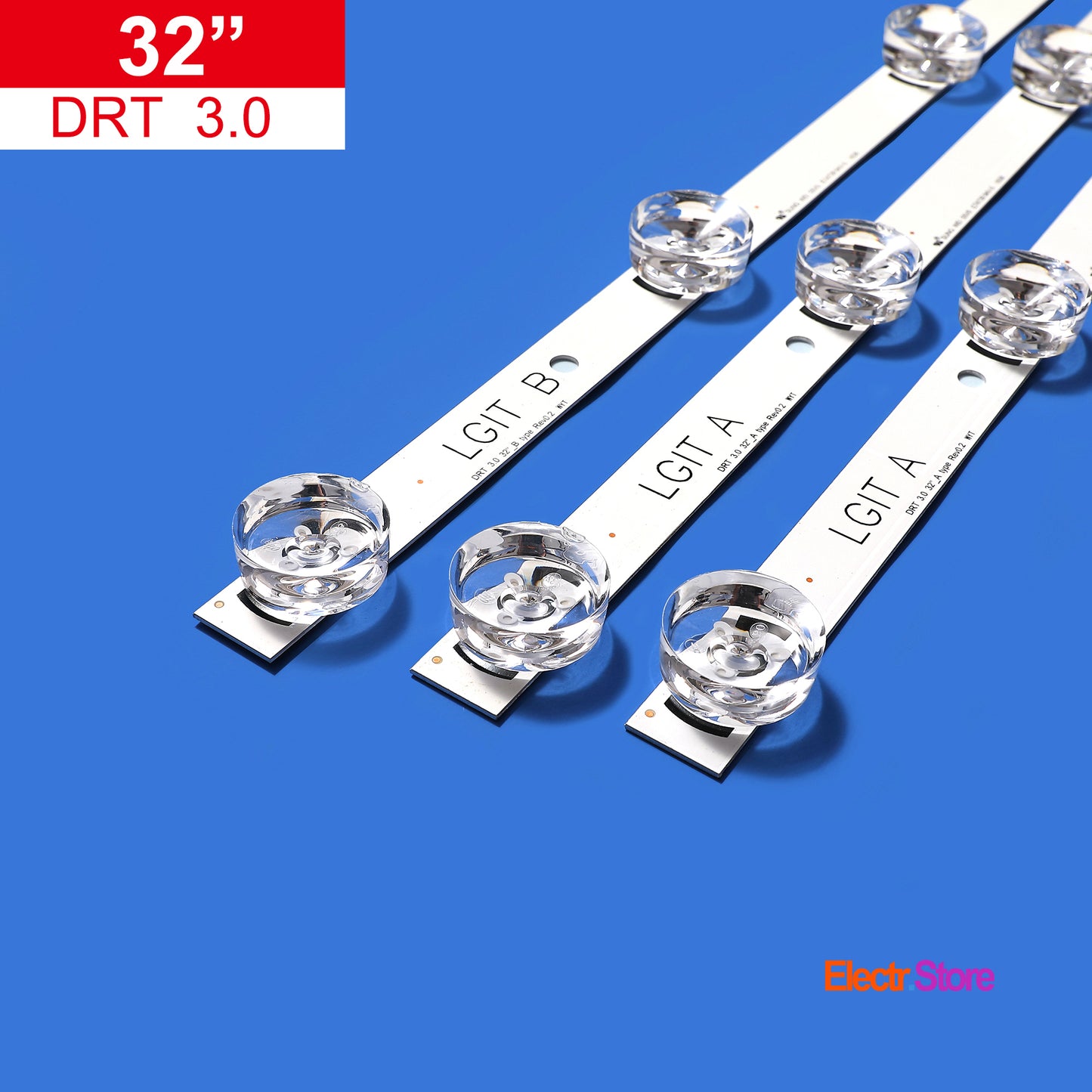 LED Backlight Strip Kits, Innotek DRT 3.0 32"_A/B-Type, AGF78399801, 6916L-1974A/6916L-1975A (3 pcs/kit), for TV 32" 32" DRT 3.0 DRT 3.0 32" LED Backlights LG Electr.Store