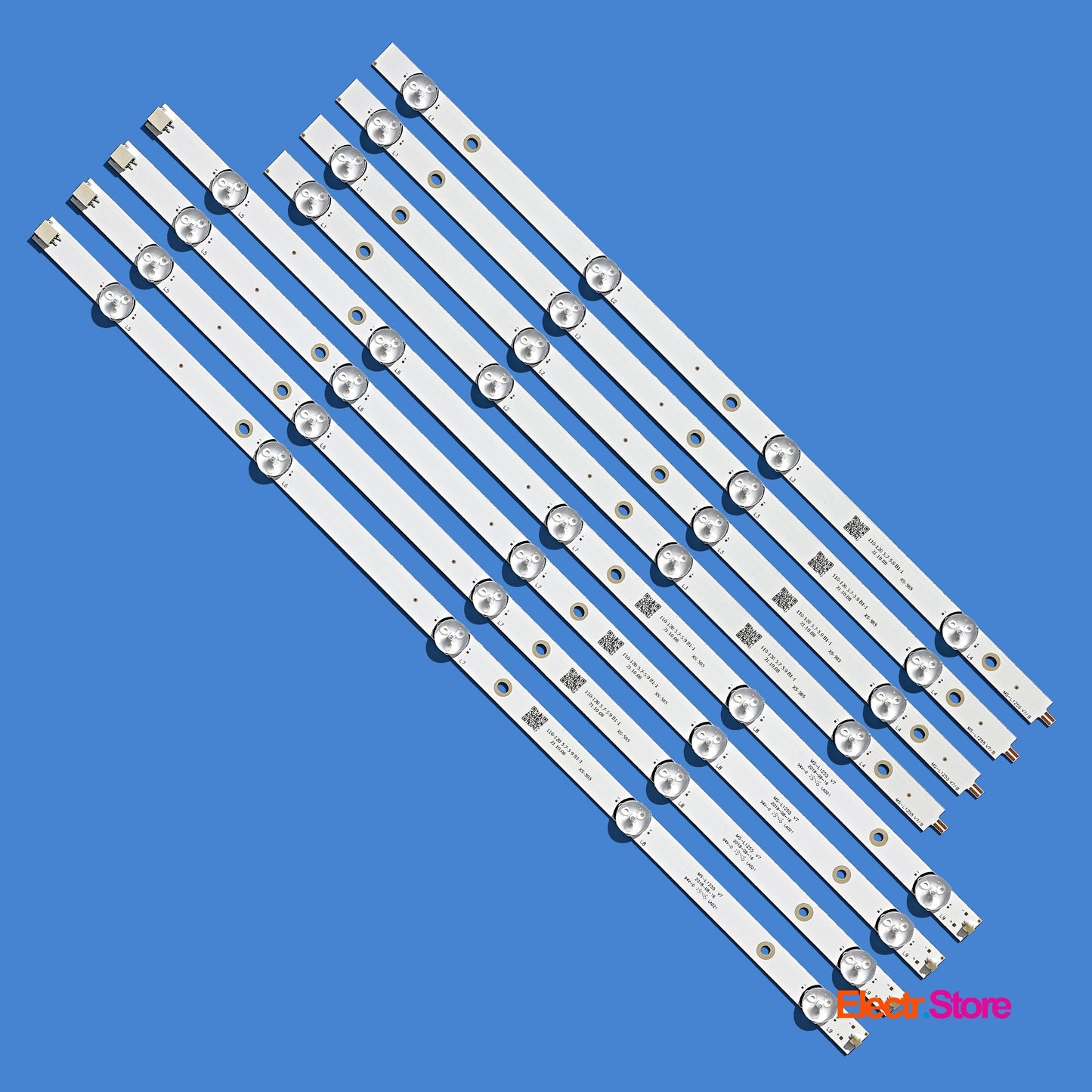 LED Backlight Strip Kits, MS-L1255 V7, HL-00500A30-0901S-04, CX50D09-ZC22AG-03 (8 pcs/kit), for TV 50" BBK: 50LEM-1027/FTS2C, 50LEX-5056/FT2C, 50LEX-7027/FT2C, 50LEX-6027/UTS2C 50" BBK Centek Dexp Edison FOX Holleberg KIANO LED Backlights MS-L1255 RCA Selecline Skymaster Star-Light TD Systems TELE System Electr.Store