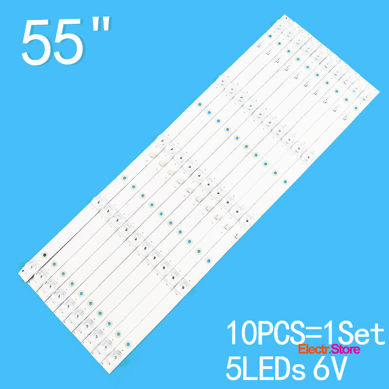 LED Backlight Strip Kits, MS-L1543 V2 (10 pcs/kit), for TV 55" Contex: LE-5529ST 55" Contex LED Backlights Manta MS-L1543 Others Skymaster Sunny Electr.Store