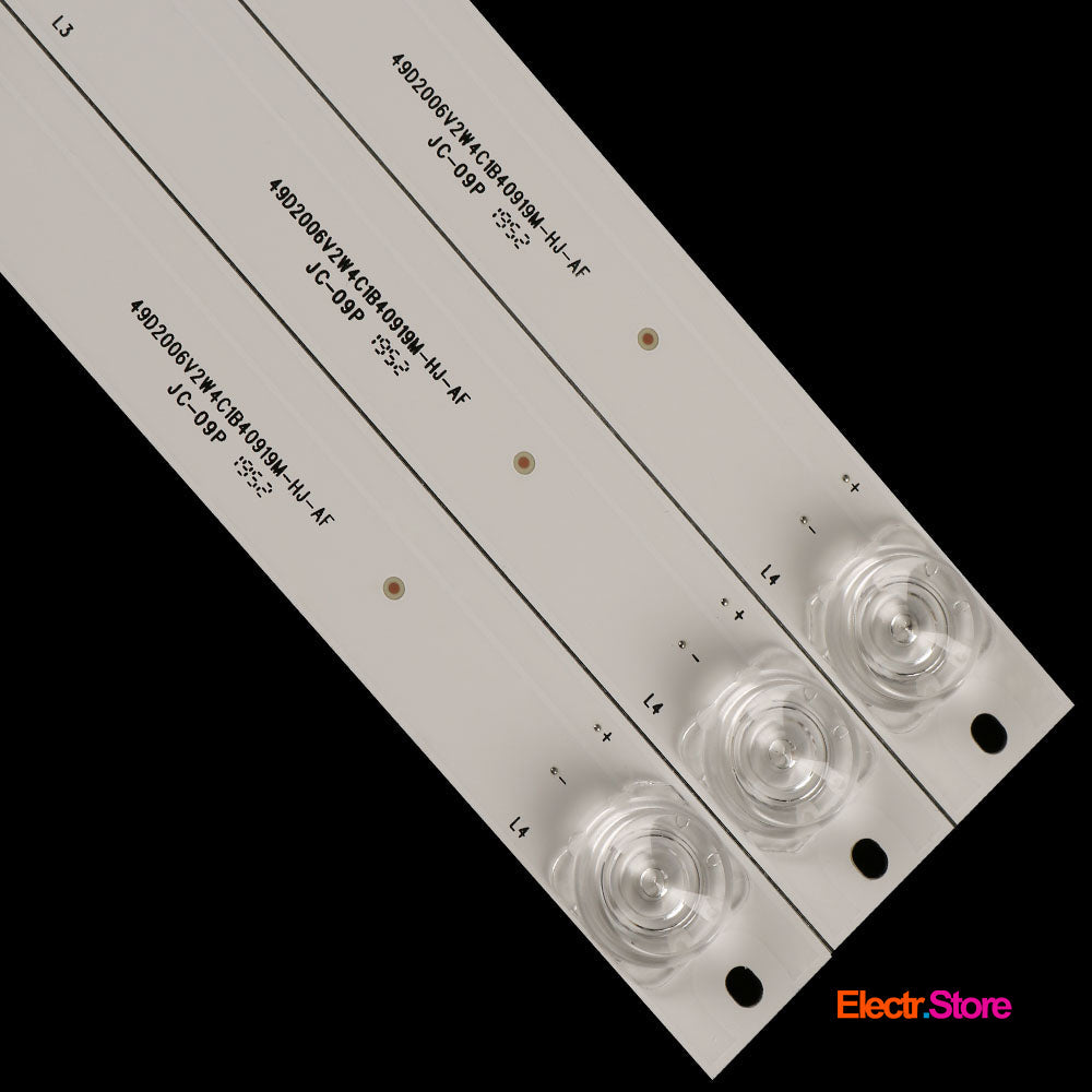 LED Backlight Strip Kits, MS-L2006 V1, 49MD2008H8, 49D2006V2W4C1B40919M-HJ-AF, CC02500D410V07, 8X49LED (8 pcs/kit), for TV 50" PANEL: PT500GT01-1, PT500GT01-2 49D2006V2W4C1B40919M-HJ-AF 49MD2008H8 50" AMCV Amoi Baird Dexp LED Backlights LG MS-L2006 V1 No Brand PHILIPS Starwind Electr.Store
