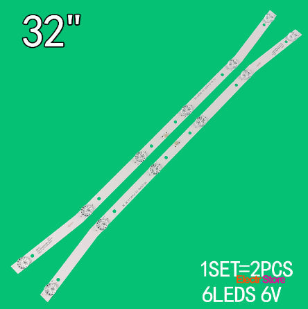 LED Backlight Strip Kits, JS-D-JP32DM-061EC, E32DM1000, MS-L2082 V2 (2 pcs/kit), for TV 32" Ergo: 32DHT5000 32" Akai BBK BQ Crown Digma Ergo Erisson FUSION LED Backlights MS-L2082 V2 Multi Nordmende Others ROWA Electr.Store