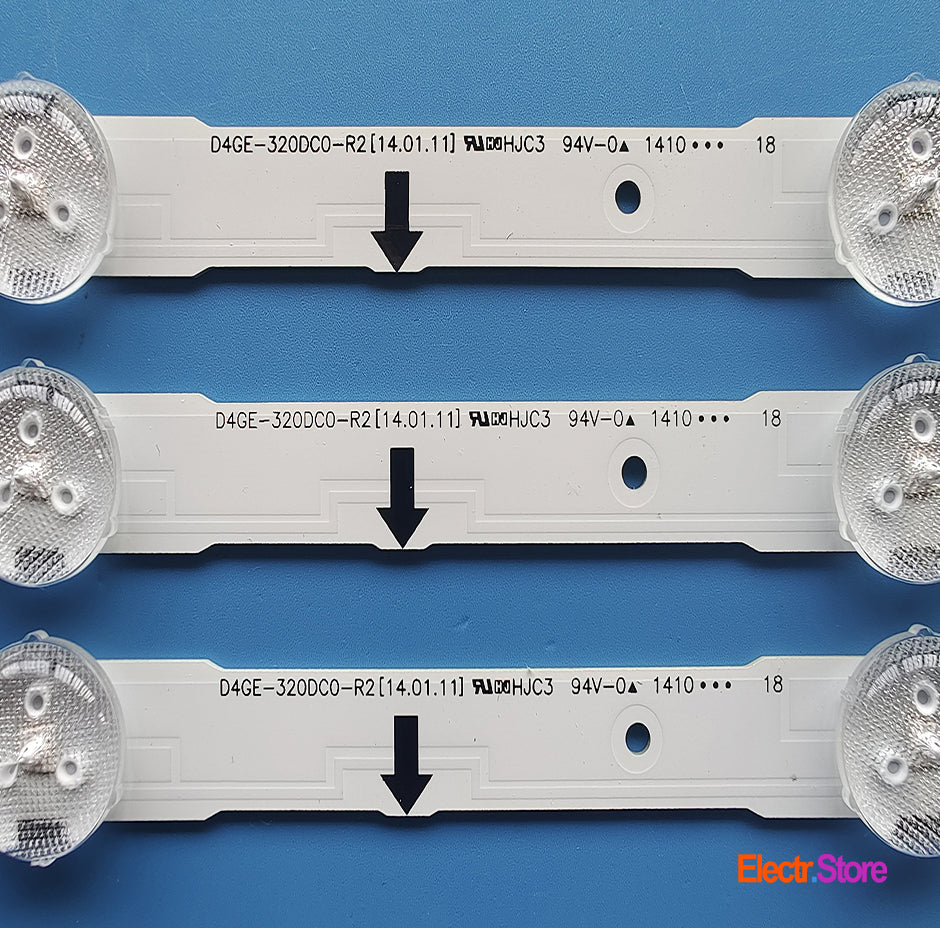 LED Backlight Strip Kits, 2014SVS32HD, D4GE-320DC0-R2, D4GE-320DC0-R3 (3pcs/kit), for TV 32" PANEL: CY-HH032AGLV2H, CY-HH032AGLV4H, CY-HH032AGS-R1, T320HVF05.1 32" D4GE-320DC0-R2 LED Backlights Samsung Electr.Store