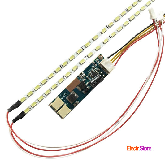 Universal LED Backlight Strip Kits, (LCD screen upgrade to LED Monitor Module) ((2*620*3mm + 1*Module)/kit), for TV 15"-27" 15"-27" LED Backlights Universal Electr.Store