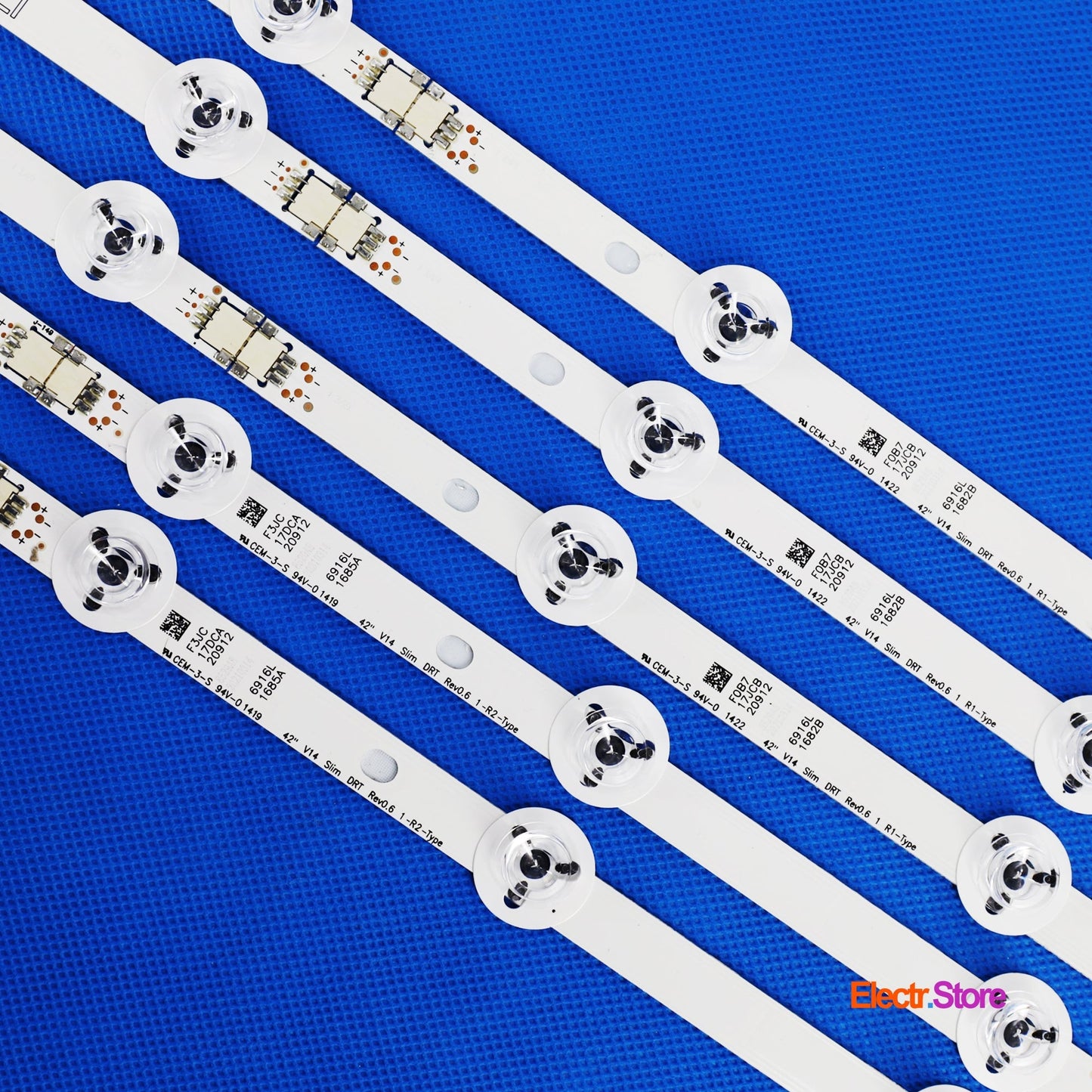 LED Backlight Strip Kits, 42" V14 slim DRT Rev.0.6 1_L1/L2/R1/R2, 6916L-1682A-1682B-1684A-1685A (10 pcs/kit), for TV 42" LG: 42LB671V, 42LB690V, 42LB720V, 42LB730V, 42LB700V 42" 42" V14 slim DRT 6916L-1682A 6916L-1682B 6916L-1684A 6916L-1685A LED Backlights LG Electr.Store