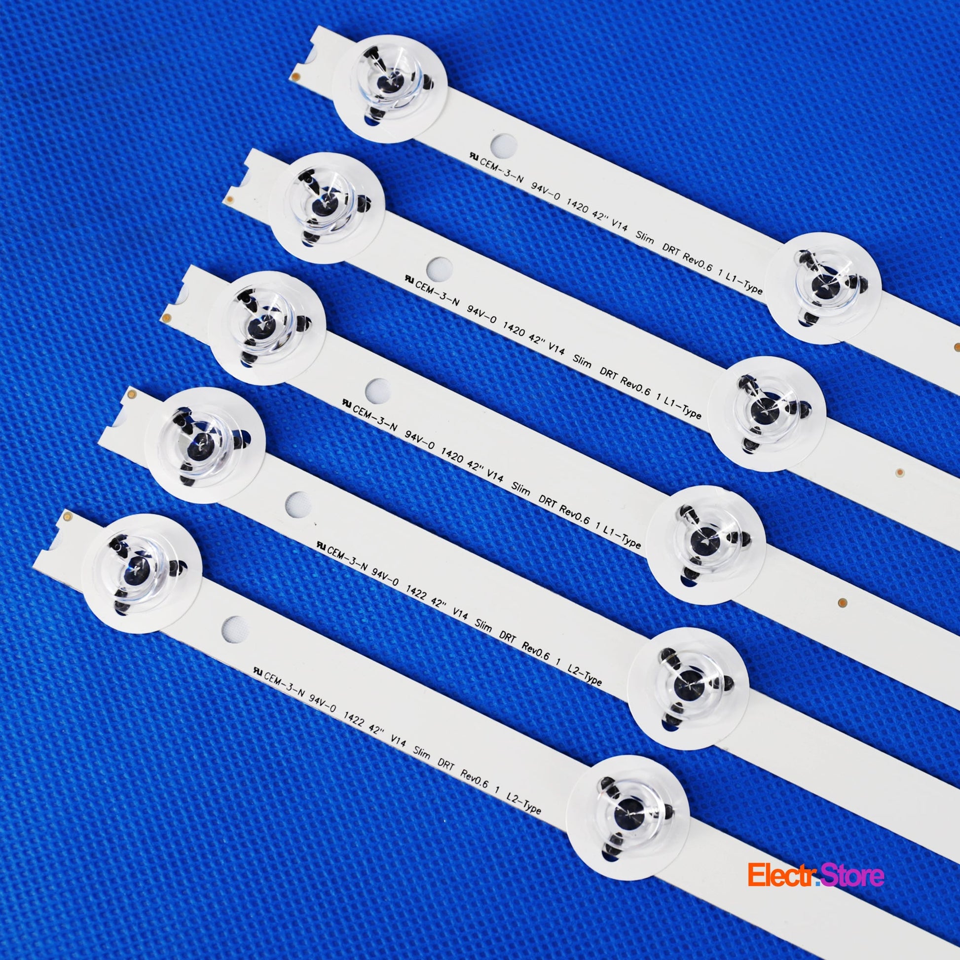 LED Backlight Strip Kits, 42" V14 slim DRT Rev.0.6 1_L1/L2/R1/R2, 6916L-1682A-1682B-1684A-1685A (10 pcs/kit), for TV 42" PANEL: LC420DUH-PGF1, LC420DUF-VGF1 42" 42" V14 slim DRT 6916L-1682A 6916L-1682B 6916L-1684A 6916L-1685A LED Backlights LG Electr.Store