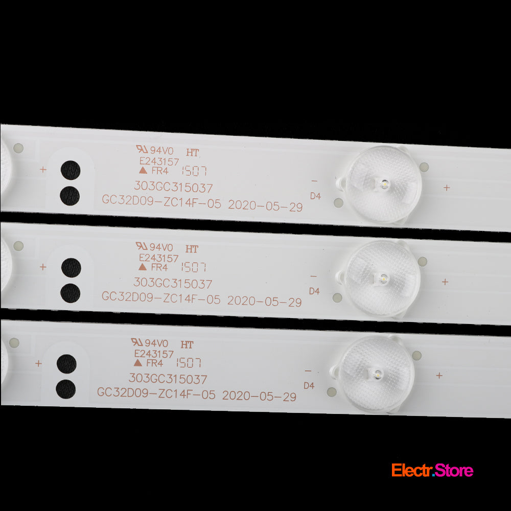 LED Backlight Strip Kits, GC32D09-ZC14F-05, 303GC315037 (3 pcs/kit), for TV 32" PANEL: B0EI320WU1 303GC315037 32" GC32D09-ZC14F-05 LED Backlights PHILIPS Electr.Store