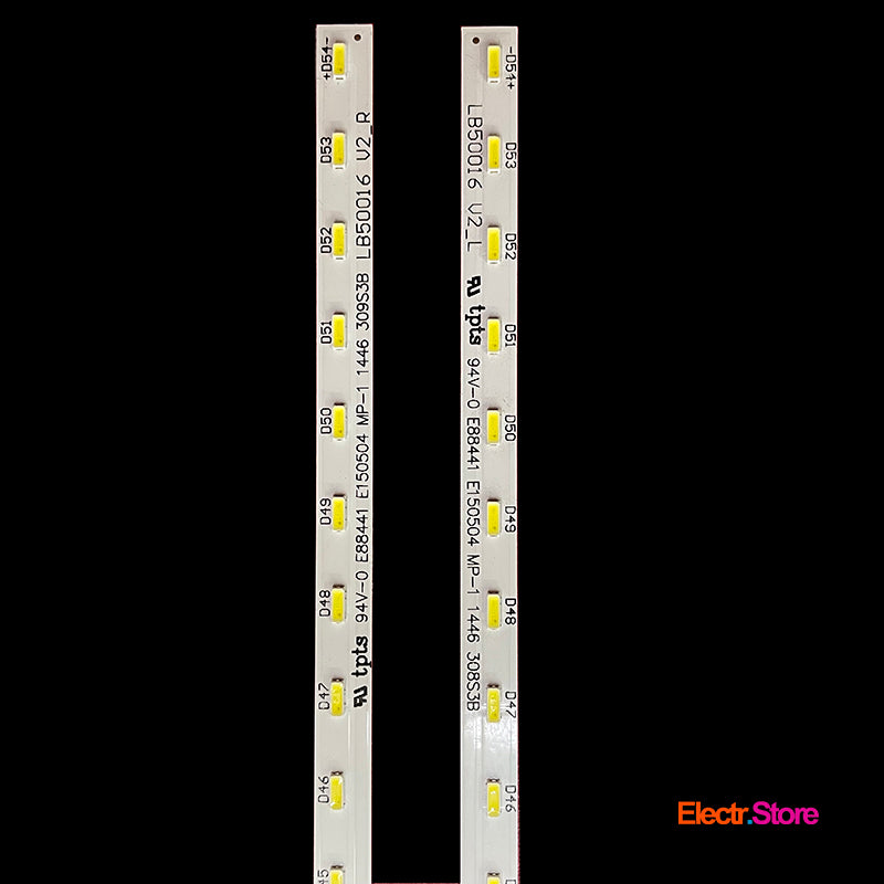 LED Backlight Strip Kits, LB50016 V2_L, LB50016 V3_R, 2X54LED (2 pcs/kit), for TV 50" 50" LB50016 LED Backlights Sony Electr.Store