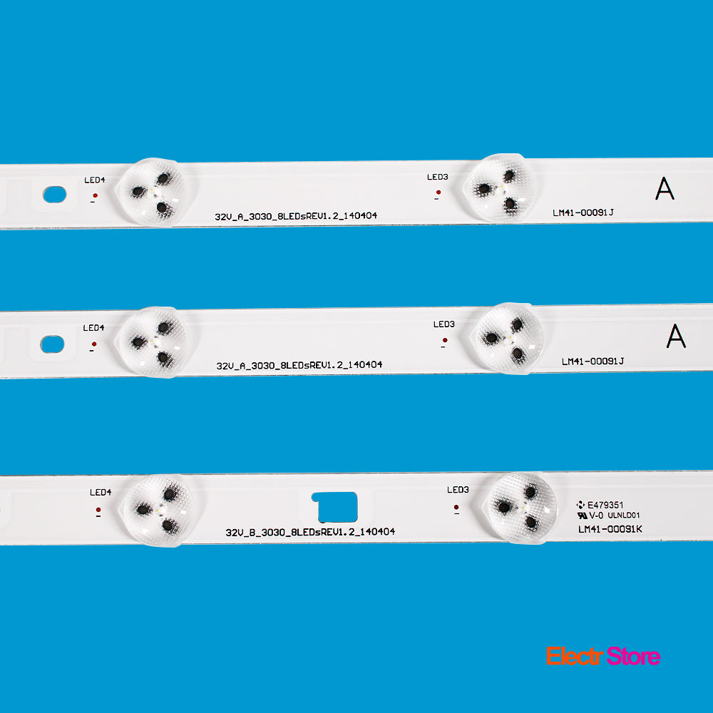 LED Backlight Strip Kits, LM41-00091J, LM41-00091K, DIRECT_FIJI_32V_A_3030_8LEDsRev1.2_140404, DIRECT_FIJI_32V_B_3030_8LEDsRev1.2_140404, 8/8/8 LED (3 pcs/kit), for TV 32" 32" LED Backlights LM41-00091J LM41-00091K Sony Electr.Store