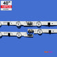 LED Backlight Strip Kits, 2013SVS40F, D2GE-400SCA-R3/D2GE-400SCB-R3, BN96-25304A/BN96-25305A (14 pc/kit), for TV 40" SAMSUNG: UN40F5500AFXZA, UN40F6300AFXZA, UN40F6350AFXZA, UN40F6400AFXZA 40" D2GE-400SCA-R3 D2GE-400SCB-R3 LED Backlights Samsung Electr.Store