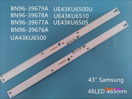 LED Backlight Strip Kits, BN96-39676A/39677A, V6ER_430SMA_LED48_R2/V6ER_430SMB_LED48_R2, 2X48LED (2 pcs/kit), for TV 43" SAMSUNG: UE43KU6655, UE43KU6659, UE43KU6400, UN43KU7500 43" BN96-39676A BN96-39677A BN96-39678A BN96-39679A LED Backlights Samsung V6ER_430SMA_LED48_R2 V6ER_430SMB_LED48_R2 Electr.Store